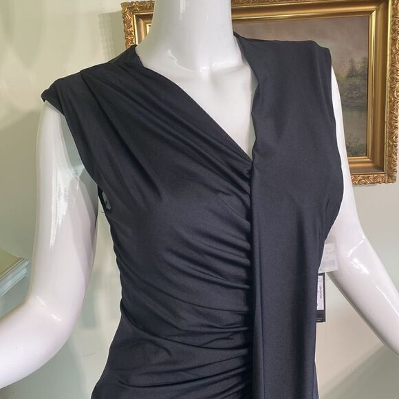 NWT Dex LBD Black Pleated Rushed Dress - Picture 8 of 16